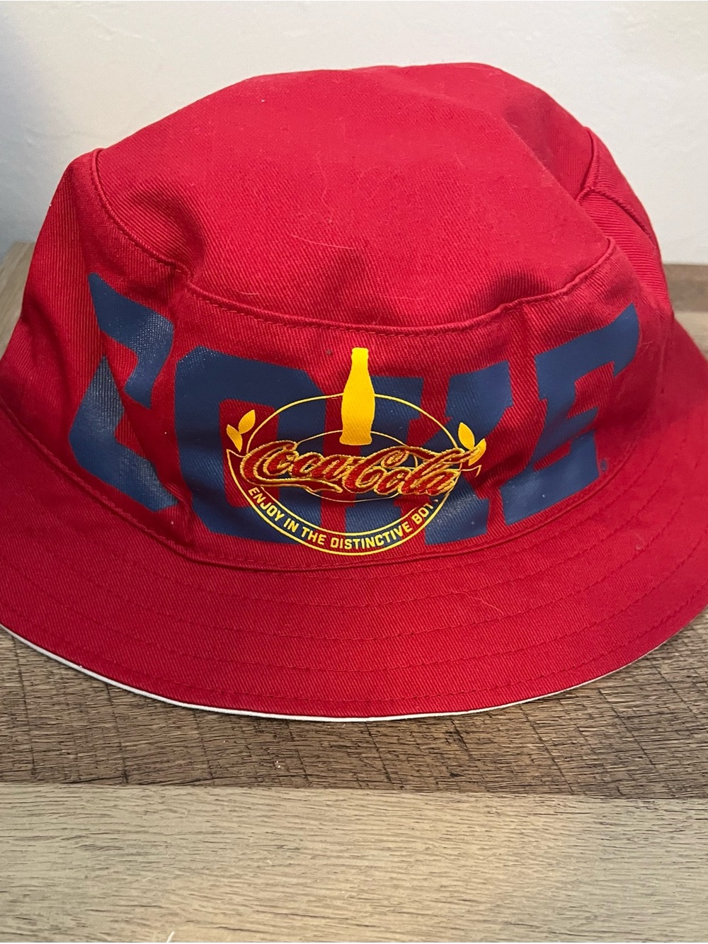NWT Reversible Coca-Cola Twill Red Logo Bucket Hat